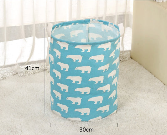 Foldable Laundry Basket | Cotton & Linen Clothes Storage Hamper